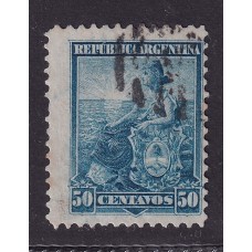 ARGENTINA 1899 GJ 256 ESTAMPILLA DENTADO 12 x 12 USADA U$ 3,90